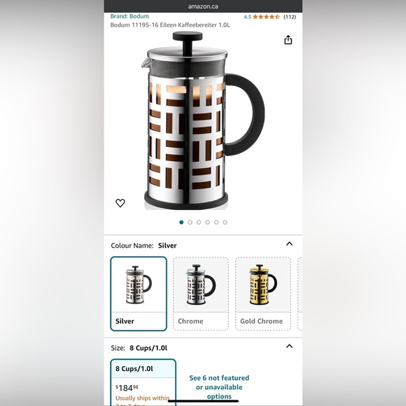 Bodum Eileen French Press Coffee Maker, 12-Ounce - Picture 4 of 4